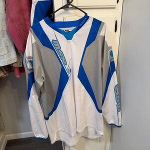 Blue and White MSR MaxAir Racing Jersey and Pants